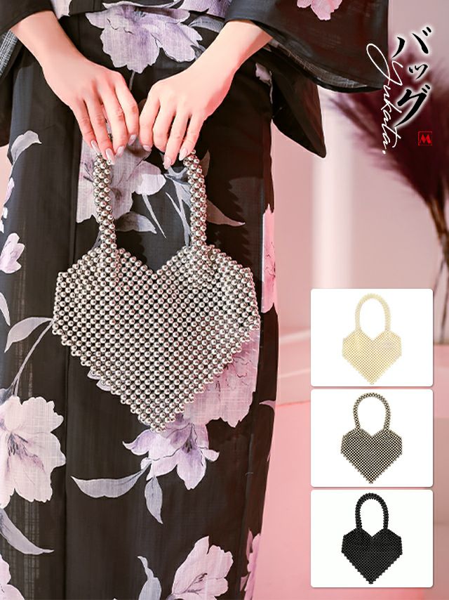 コーデの主役に！大きなハート型のメタルカゴバッグ