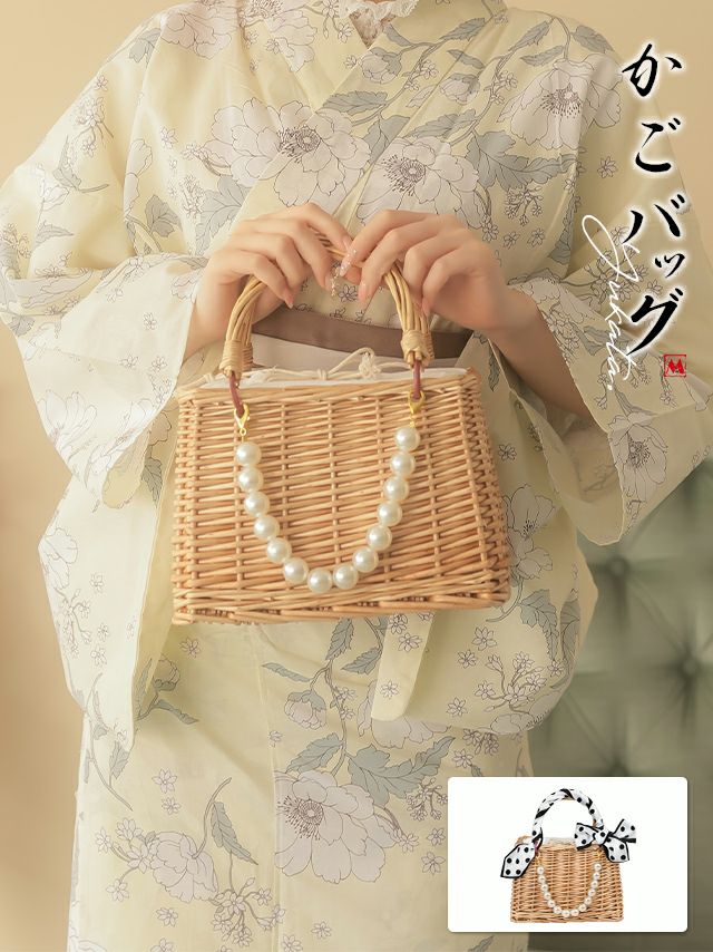 大きめのパールチェーンが高見え間違いなし！のカゴバッグ