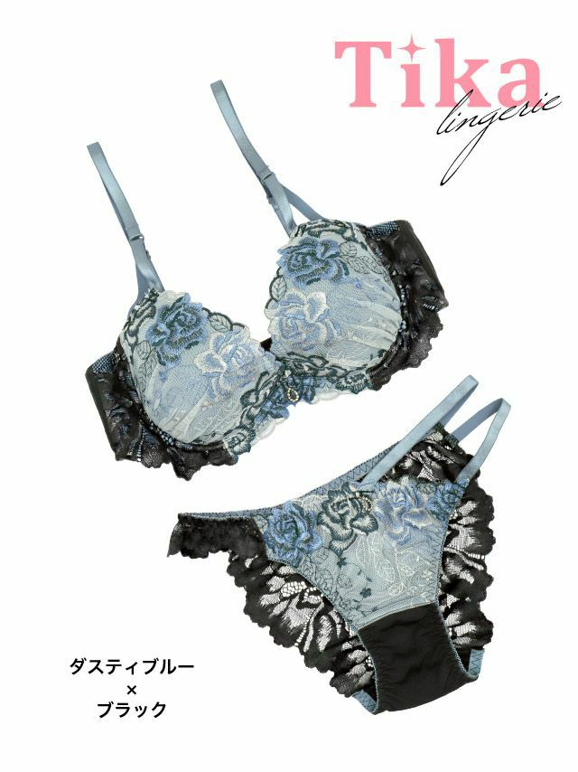 色気が増すブラックレースがアクセントになったプチプラランジェリーセット