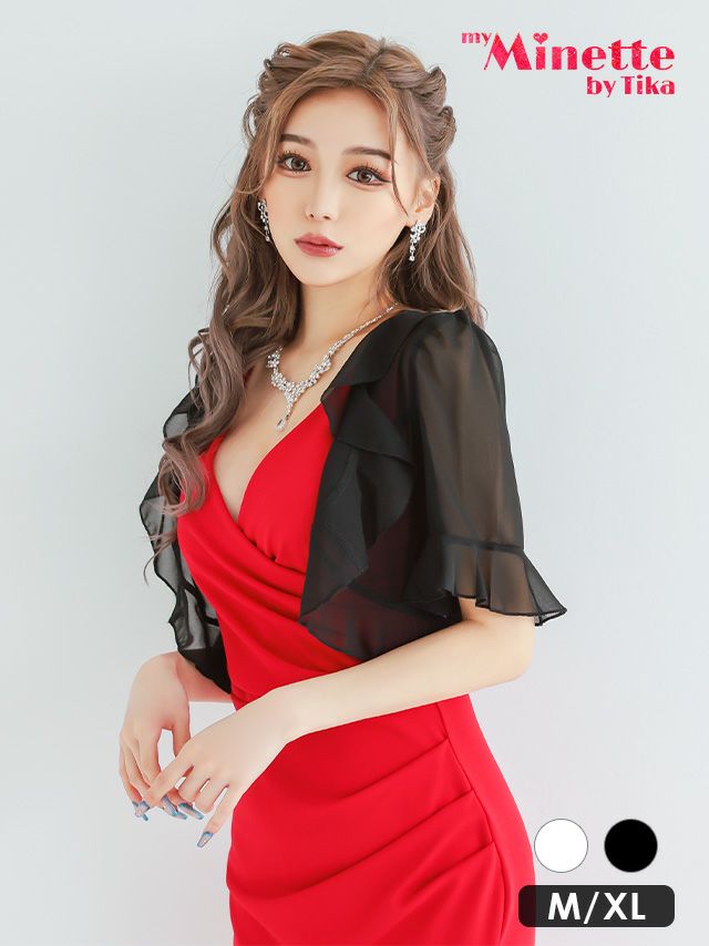 冷房対策やドレスの雰囲気チェンジにぴったりな五部丈シアーボレロ