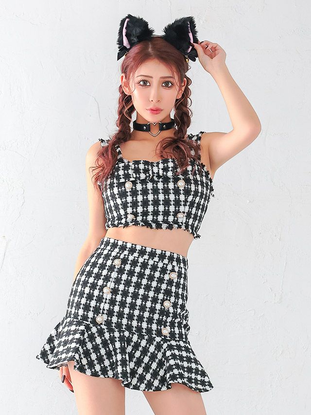 千鳥柄のデザインが可愛い猫コス