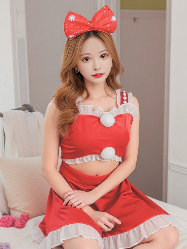 ウエストカット×ガーターリボンサンタ