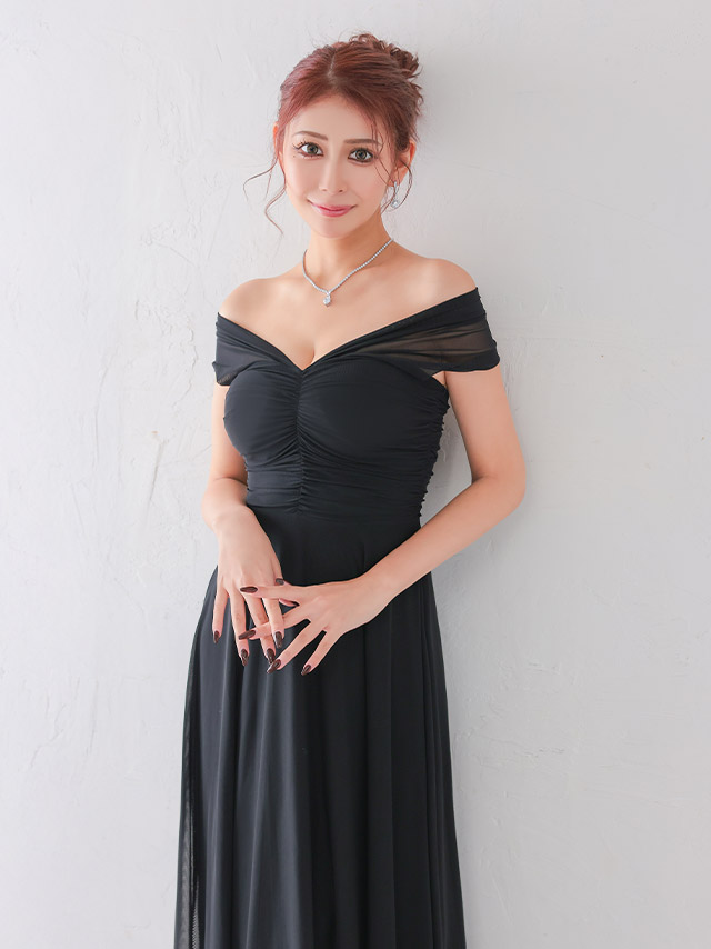 2wayチュールロングドレス