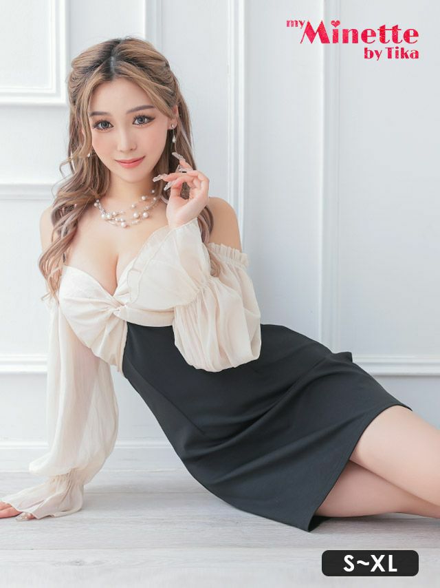 ふんわりシフォンの爆売れ長袖ドレス