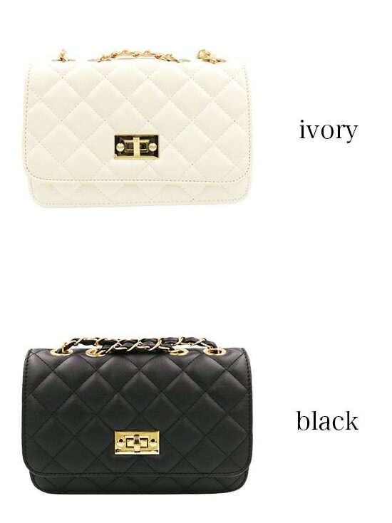 キルティングデザインにチェーンショルダーが大人っぽさをプラスするショルダーバッグ