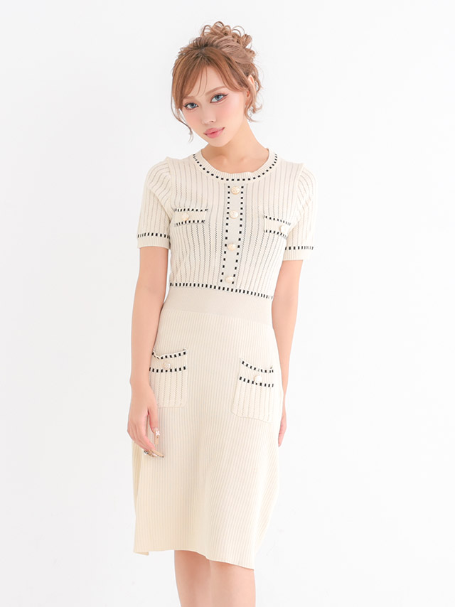 半袖 ニット 膝丈 キャバドレス