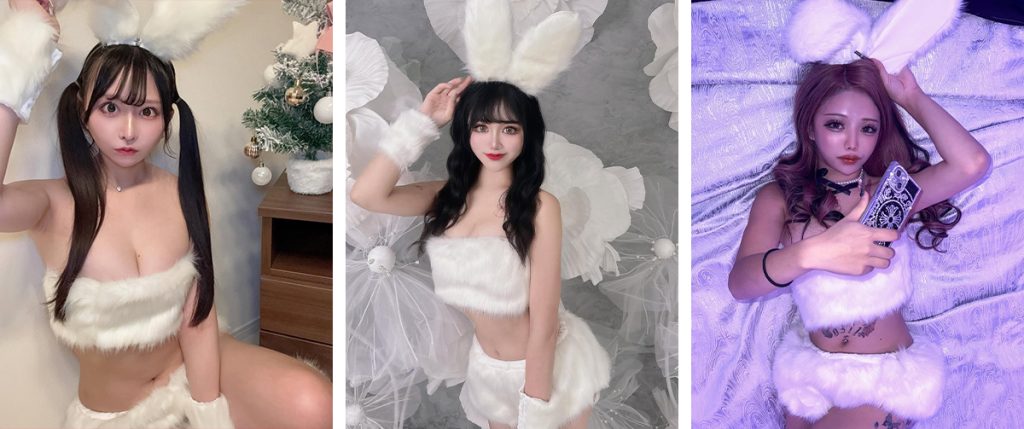 SNS映え確定！ふわふわファーのホワイトバニーコスプレ