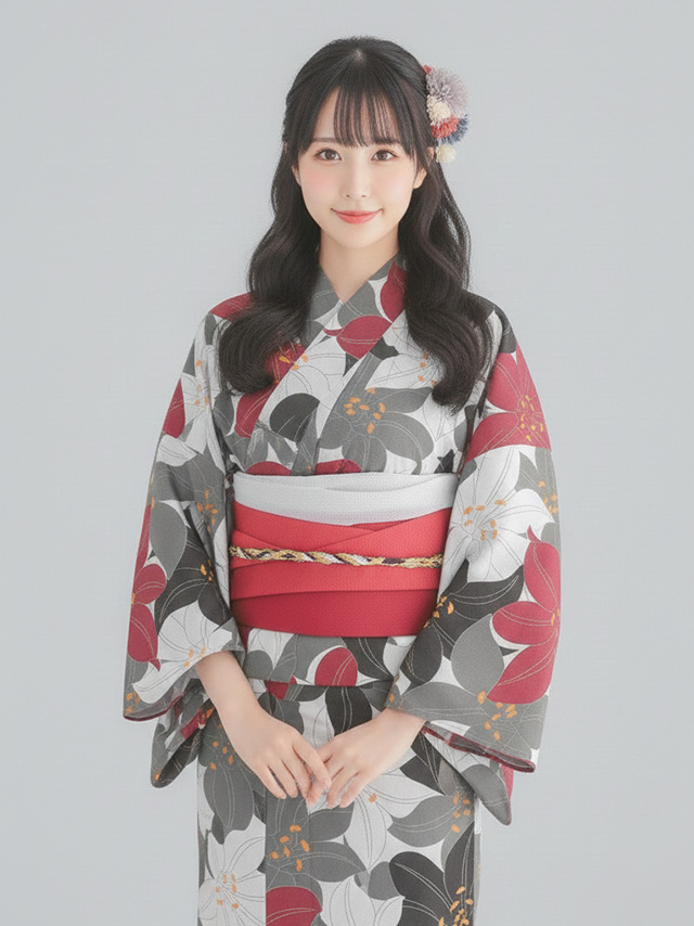 大きな柄が可愛いレトロ浴衣